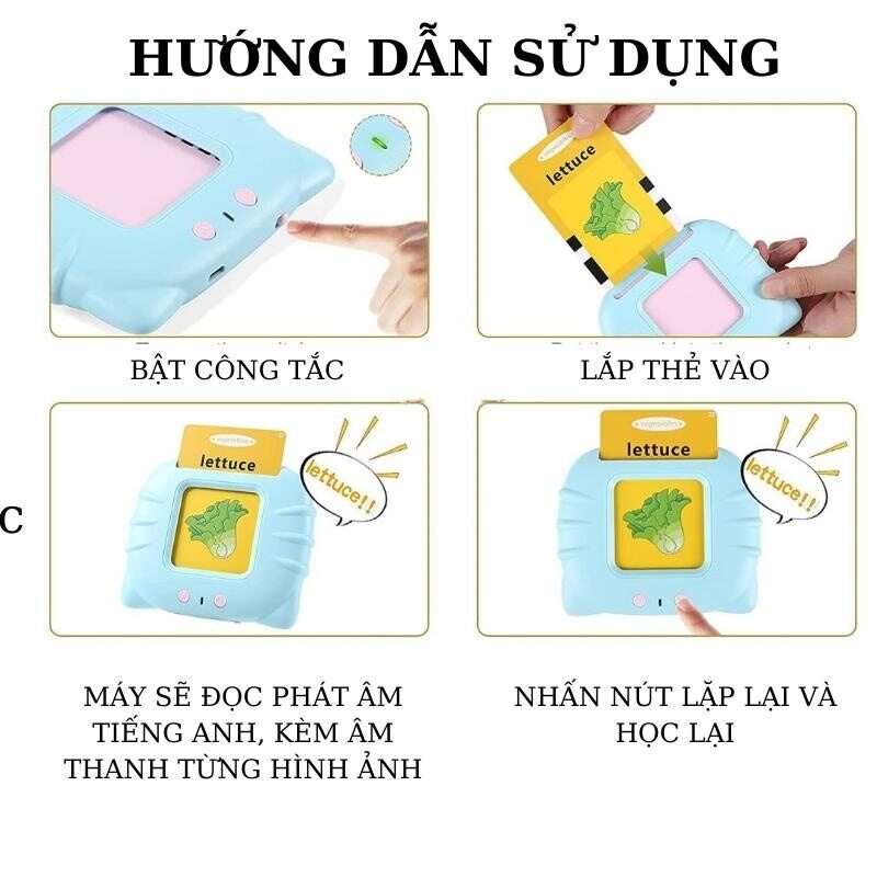Máy đọc thẻ tiếng anh cho bé Flashcard gồm 224 từ vựng