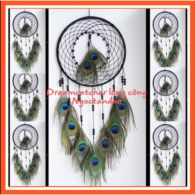 Vòng dreamcatcher lông công phong thuỷ