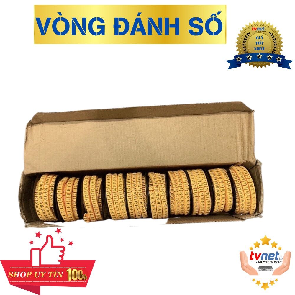 Vòng đánh số cao su từ 0 đến 9 dùng cho dây mạng, dây điện thoại,...