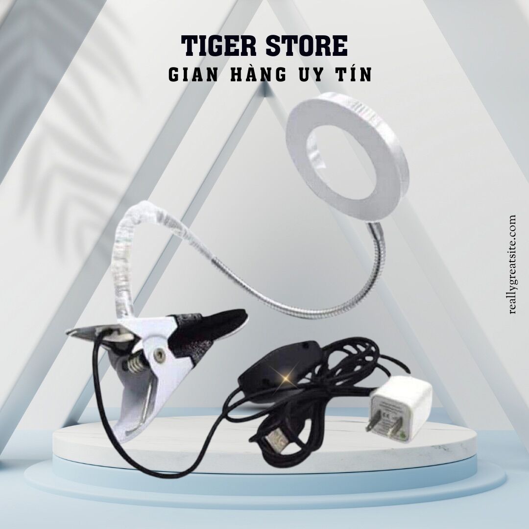 Đèn Led Mini Kẹp Bàn Làm Nail, Nối Mi ,Phun Xăm 2 Chế Độ Sáng (kèm củ sạc)