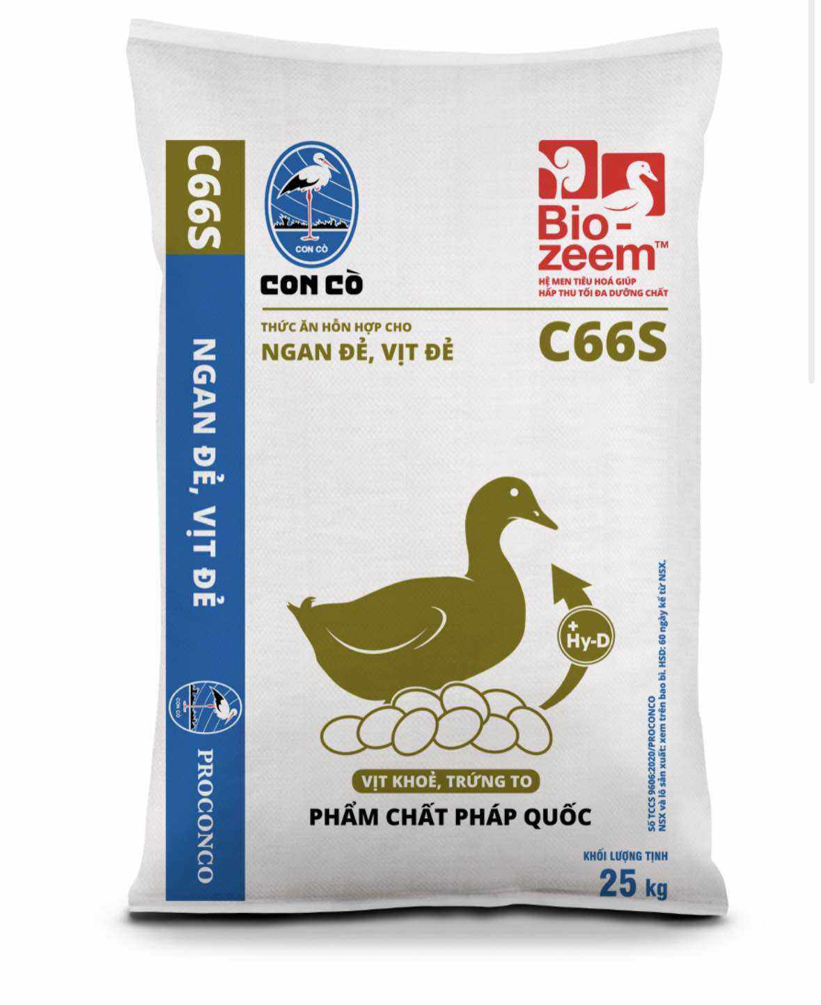 1kg Cám Con Cò C66S Thức ăn hỗn hợp cho ngan đẻ, vịt đẻ.