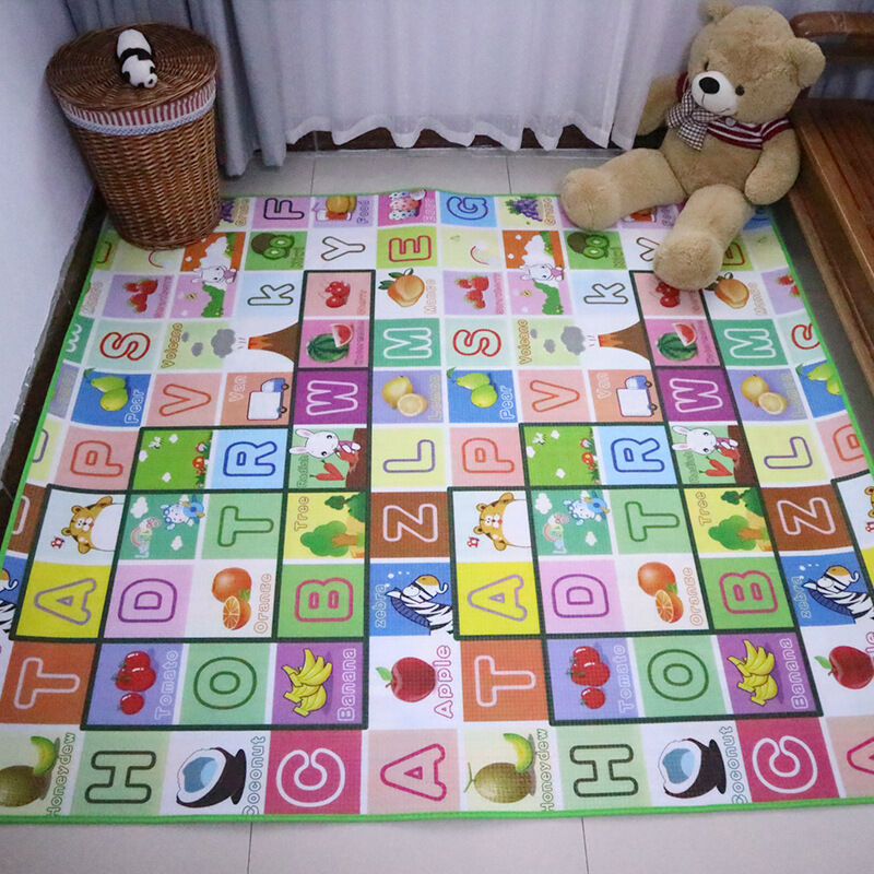 Thảm Chơi Cho Bé 120x90cm Chất Liệu EPE Thảm Tập Thể Dục Thảm Bò Thảm Giáo Dục Bằng Xốp Cho Trẻ Sơ Sinh Kèm Đồ Chơi Xốp EVA