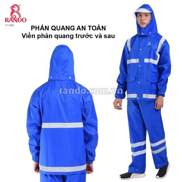 Áo mưa bộ siêu nhẹ có phản quang b-lexti rando cao cấp