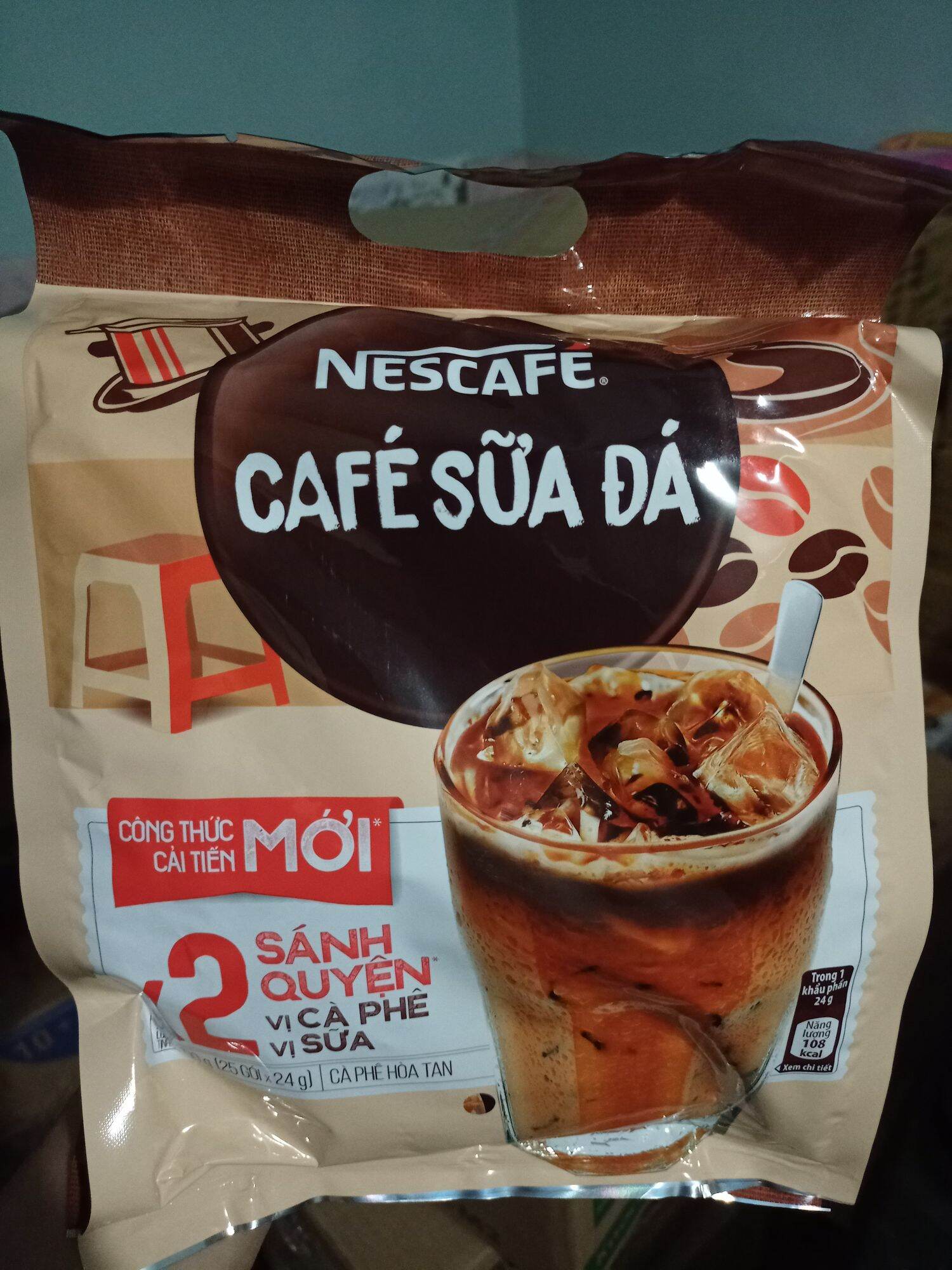 Cà phê sữa đá nescafé 3 in 1 bịch 25 gói