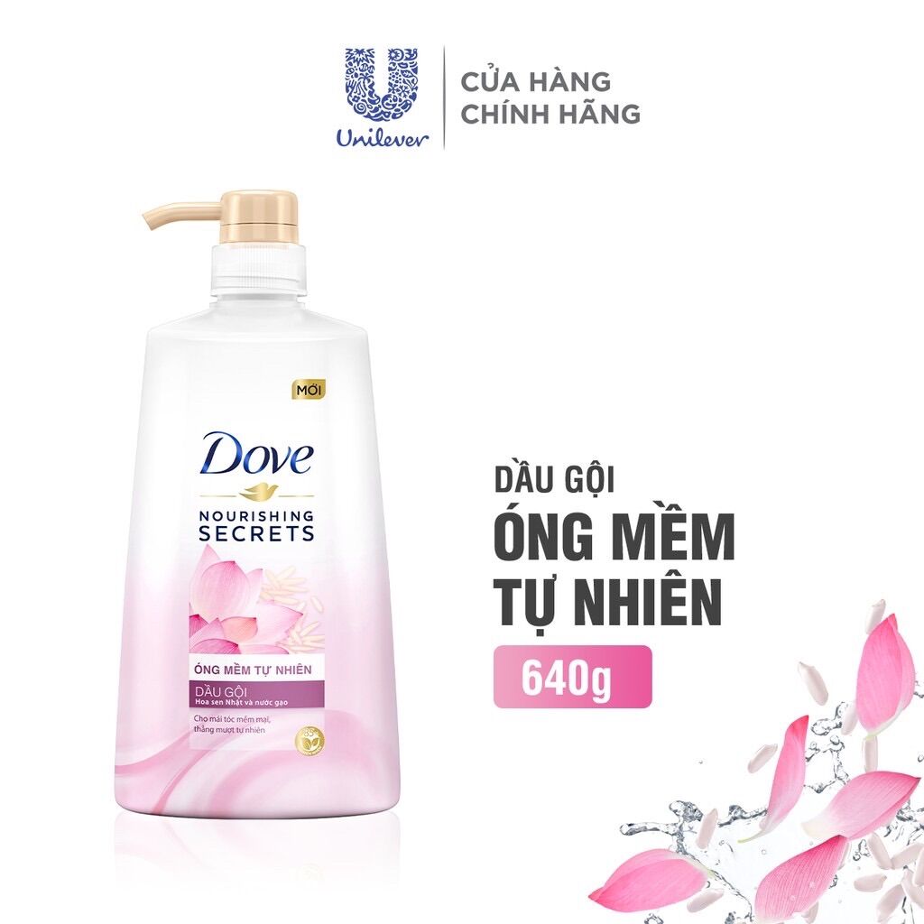Dầu gội DOVE dưỡng tóc hoa sen 640g mới