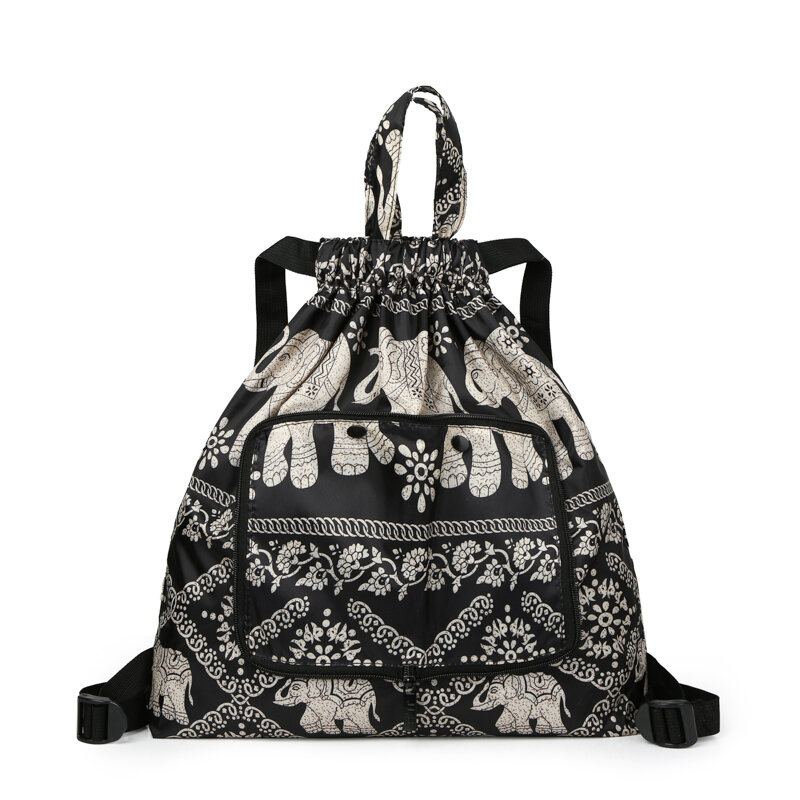 Túi Da Ba Lô Hai Vai Túi Thắt Miệng Rút Dây Gấp Gọn Siêu Nhẹ Ba Lô Vải Oxford Nylon Dễ Mang Theo Chống Nước Cho Nữ Sức Chứa Lớn