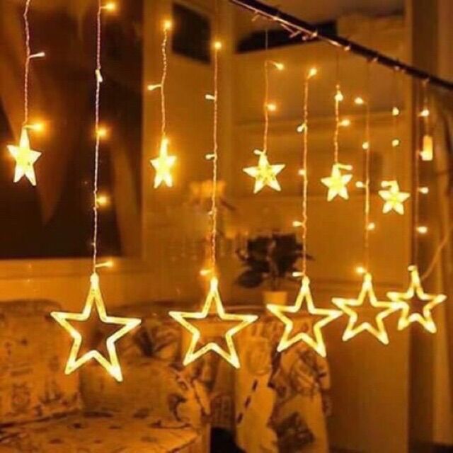 Đèn Ngôi sao Led nháy rèm 12 ngôi sao trang trí Noel Huydecor
