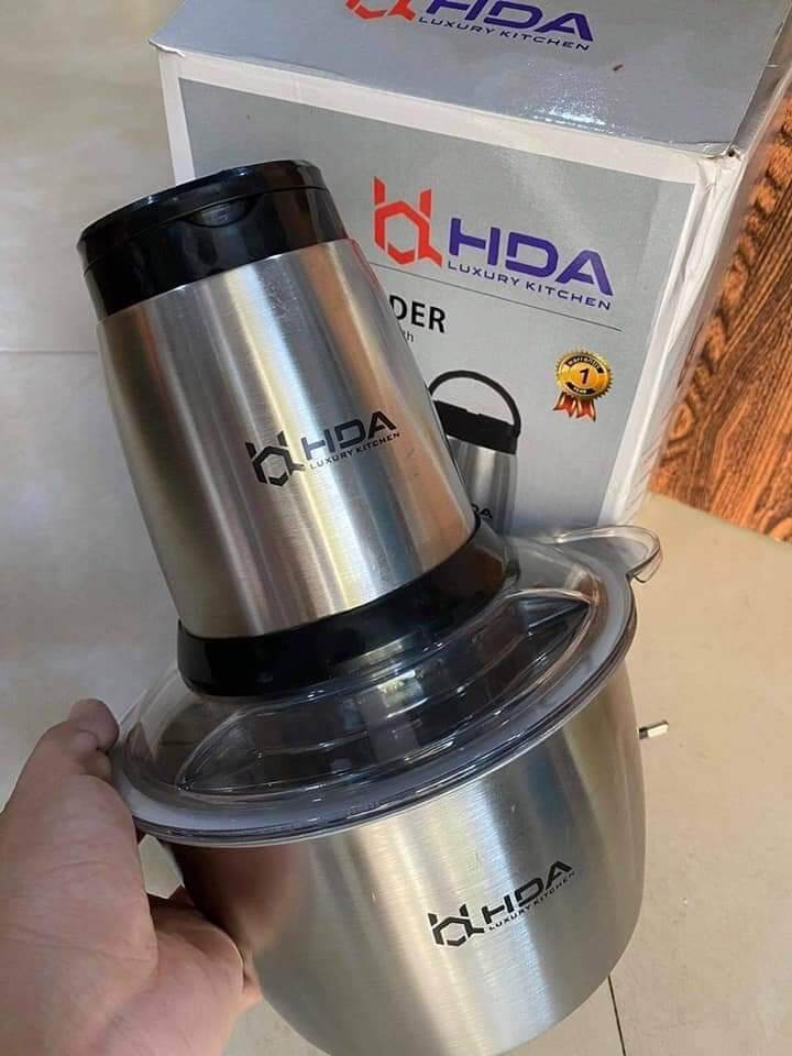 Máy xay đa năng thịt, cá, đá,...2 lít inox hiệu "HDA"