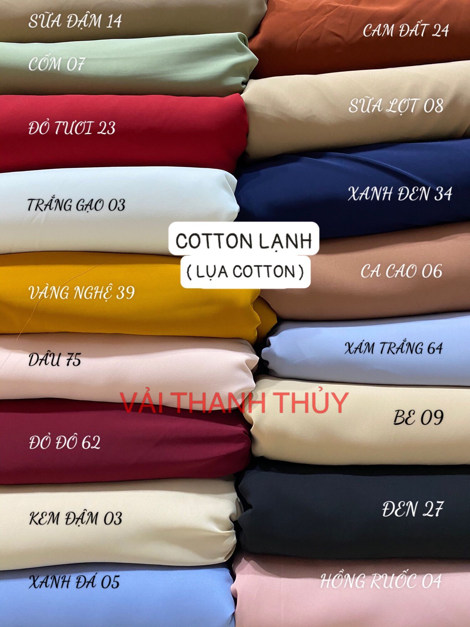 VẢI COTTON LẠNH ( LOẠI MỀM RŨ) - DÒNG VẢI CÔNG SỞ