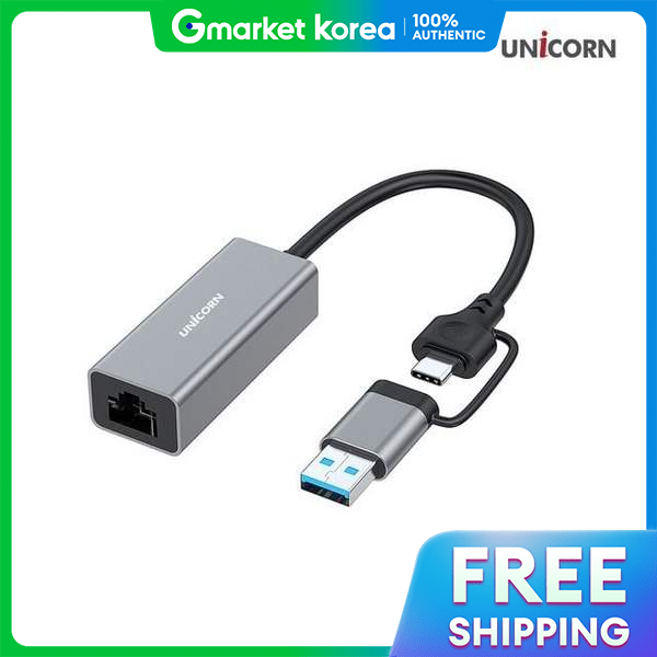 UNICORN | Unicorn Clan-200Ac Wired Lan Card External Type (USB Adapter) Standard Lan Adapter Usb-C /Usb-A Giá 654,750 Đồng*Miễn phí vận chuyển