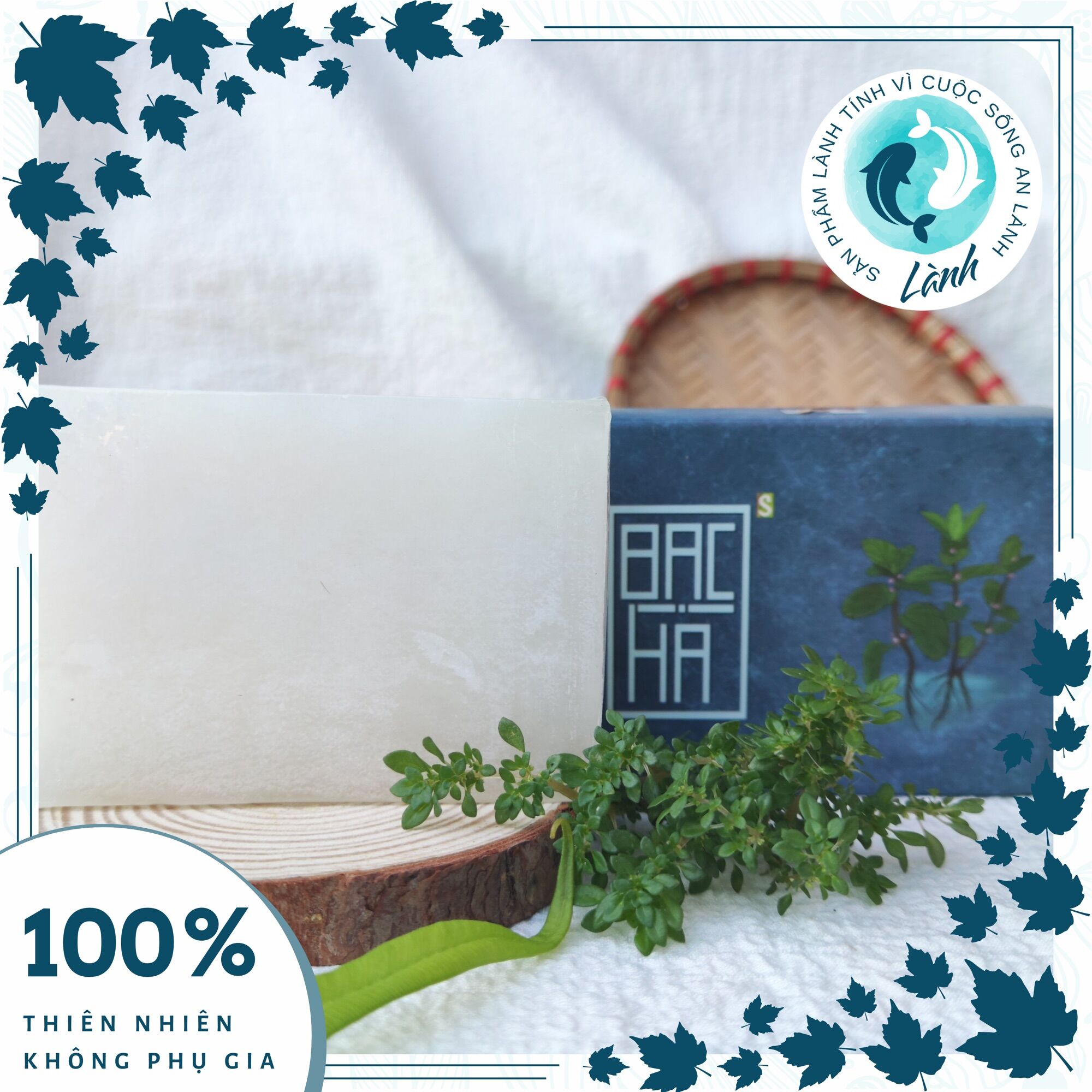 Xà phòng Sinh Dược Bạc Hà 100gr (Xà bông handmade thảo dược thiên nhiên) - Lành Shop