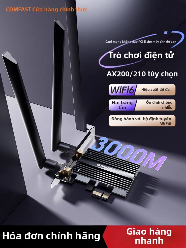 Comfast | Gigabit 5G Dual Band 3000M WIFI6 Bluetooth WiFi Card PCIe Receiver Giá 549,000 Đồng*Miễn phí vận chuyển