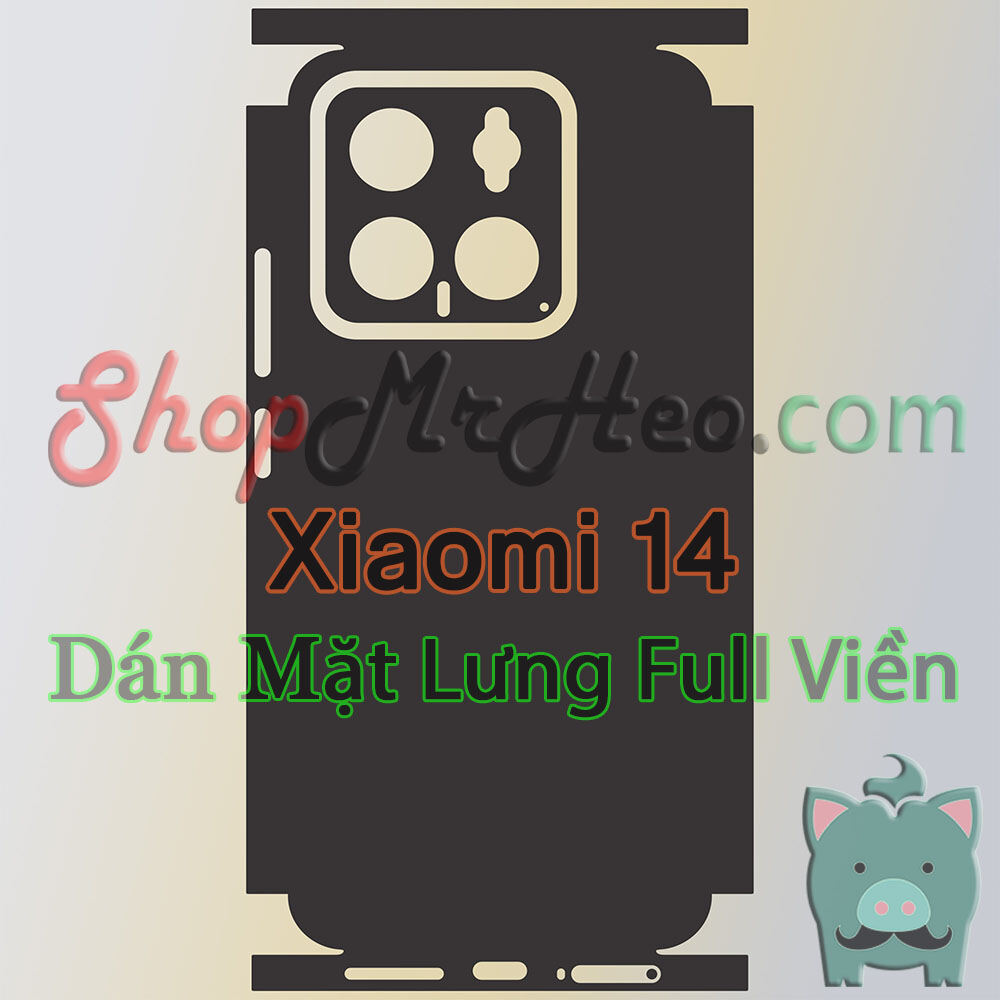 Dán Skin Mặt Sau Lưng Full Viền Xiaomi 14 (Vân Carbon, Lụa, Hộp, Nhám, Da, Nhôm Xước)