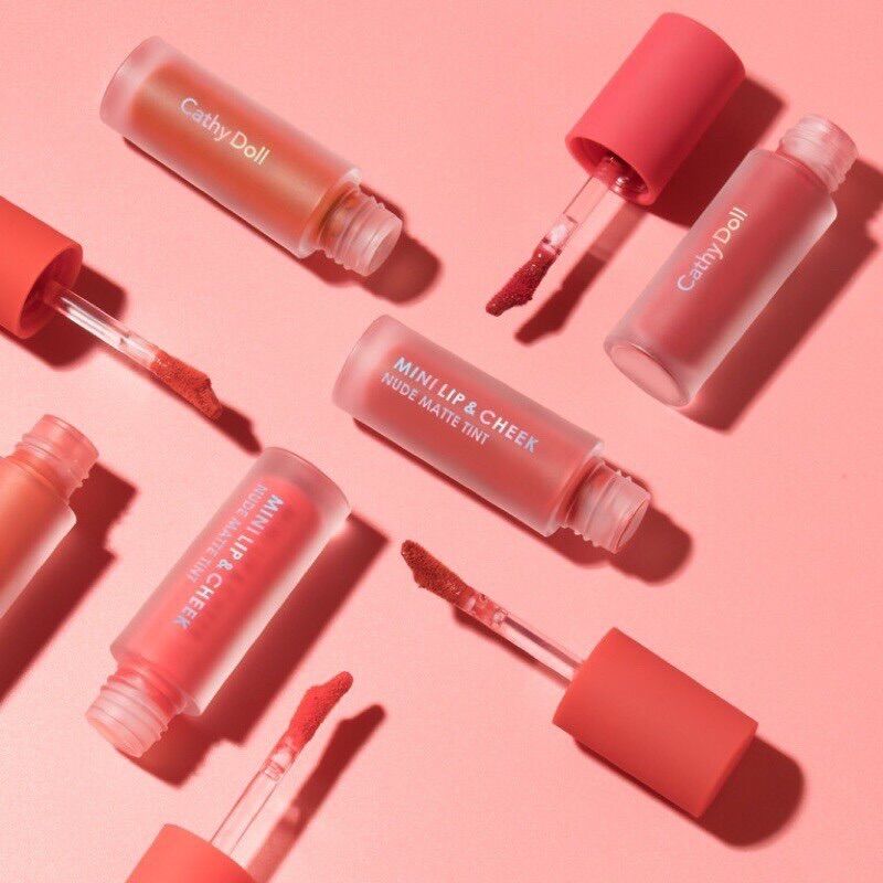 Son kem và má hồng Cathy Doll Lip & Cheek Nude Matte Tint