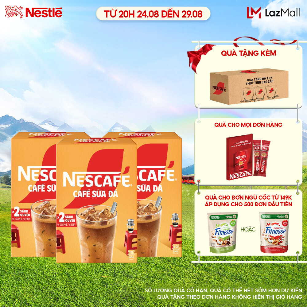 Combo 3 hộp cà phê sữa nescafé cà phê sữa đá