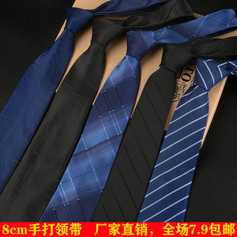 Cà Vạt Nam Màu Đen Kiểu Kéo Khóa Thường Ngày Không Thắt Nút Trang Phục