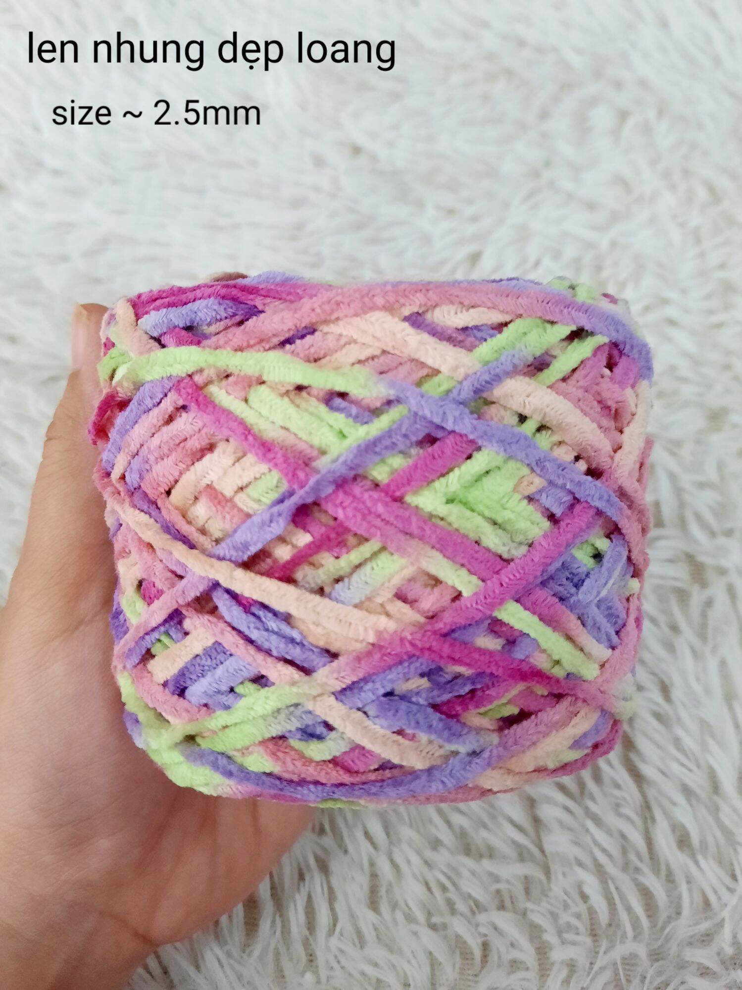 Thanh lý Len nhung Nhật cỡ sợi 2.0 - 4.0mm