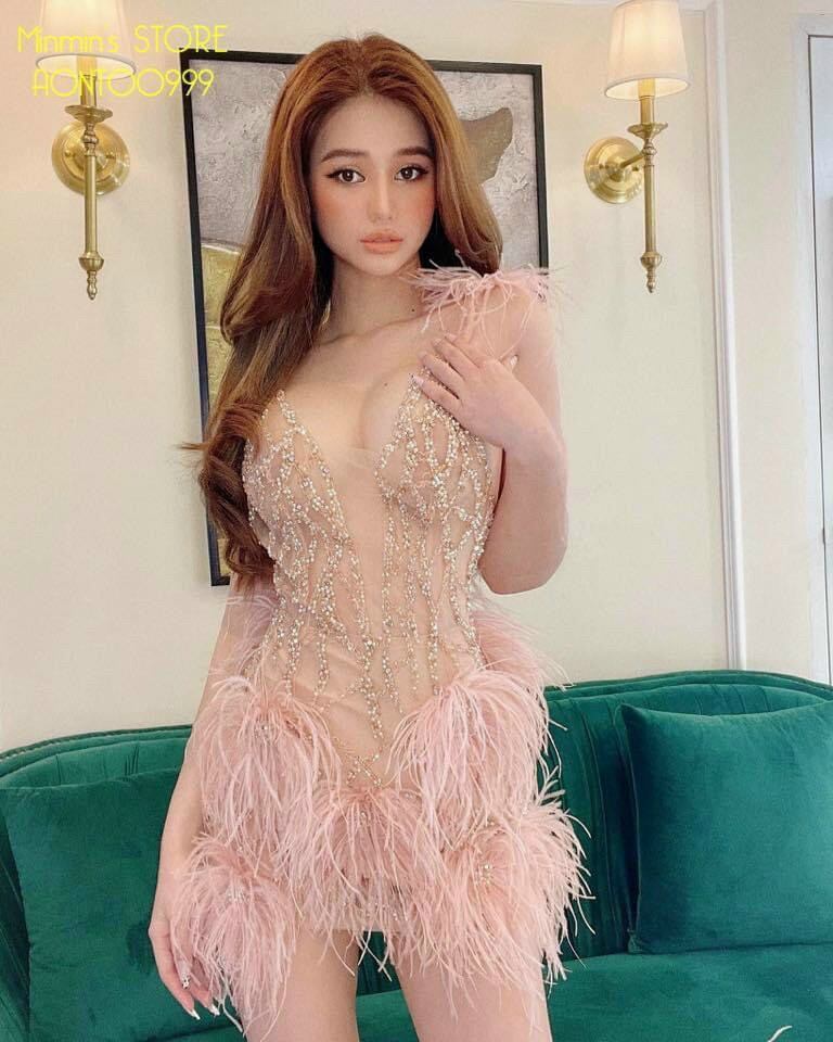 ĐẦM BODY ĐÍNH LÔNG CAO CẤP( kèm ảnh thật )