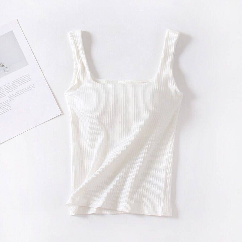 Áo 2 dây bản to cotton có mút ngực [ảnh thật]