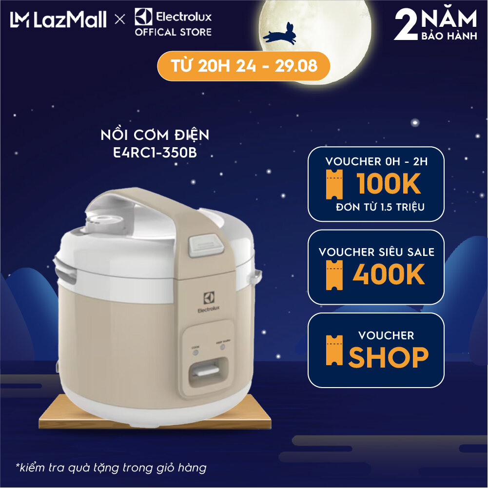 Nồi cơm điện electrolux 1.8l e4rc1-350b - màu be - đơn giản, dễ sử dụng - bảo hành 2 năm toàn quốc