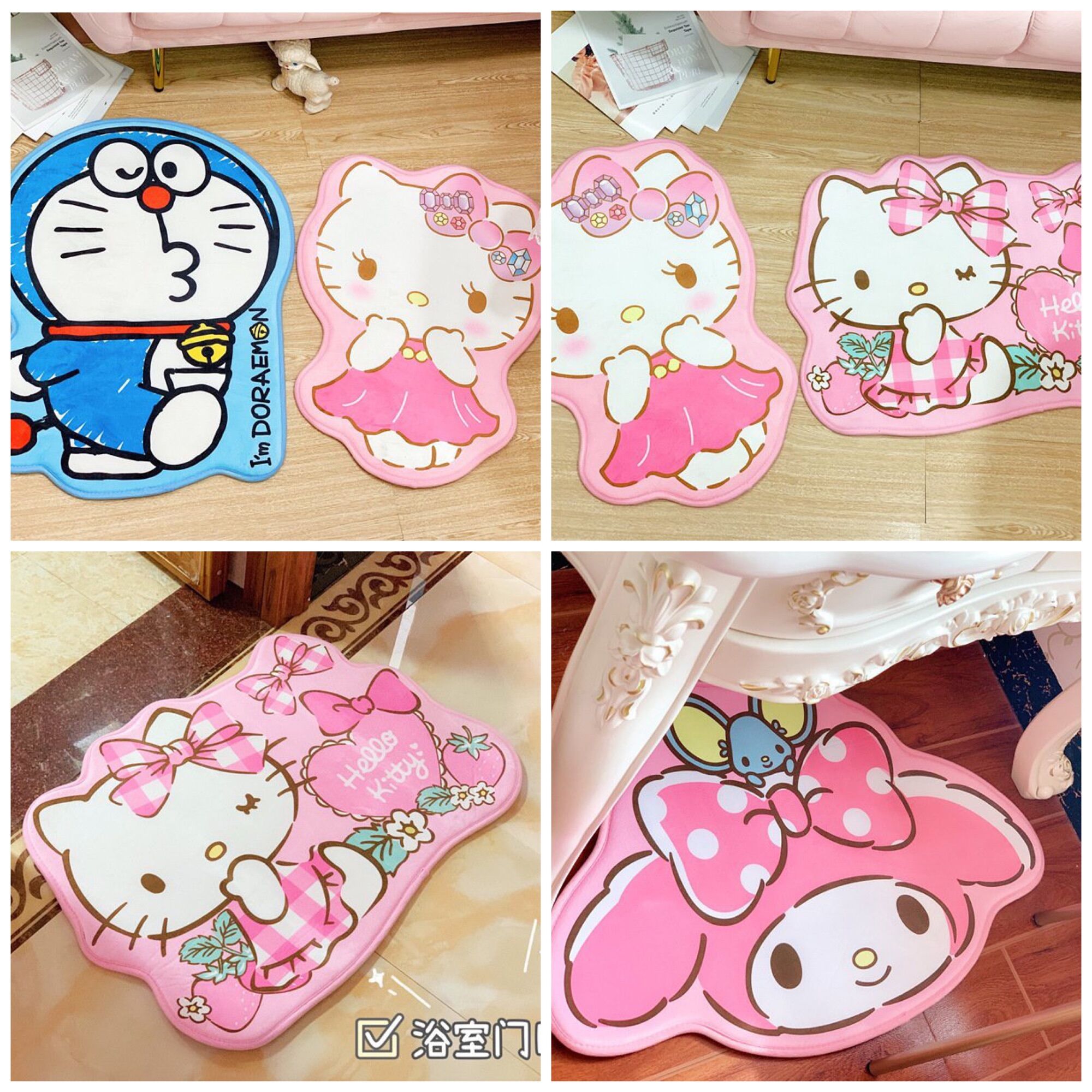 Thảm mềm mịn Doremon - Hello Kitty - Doraemon