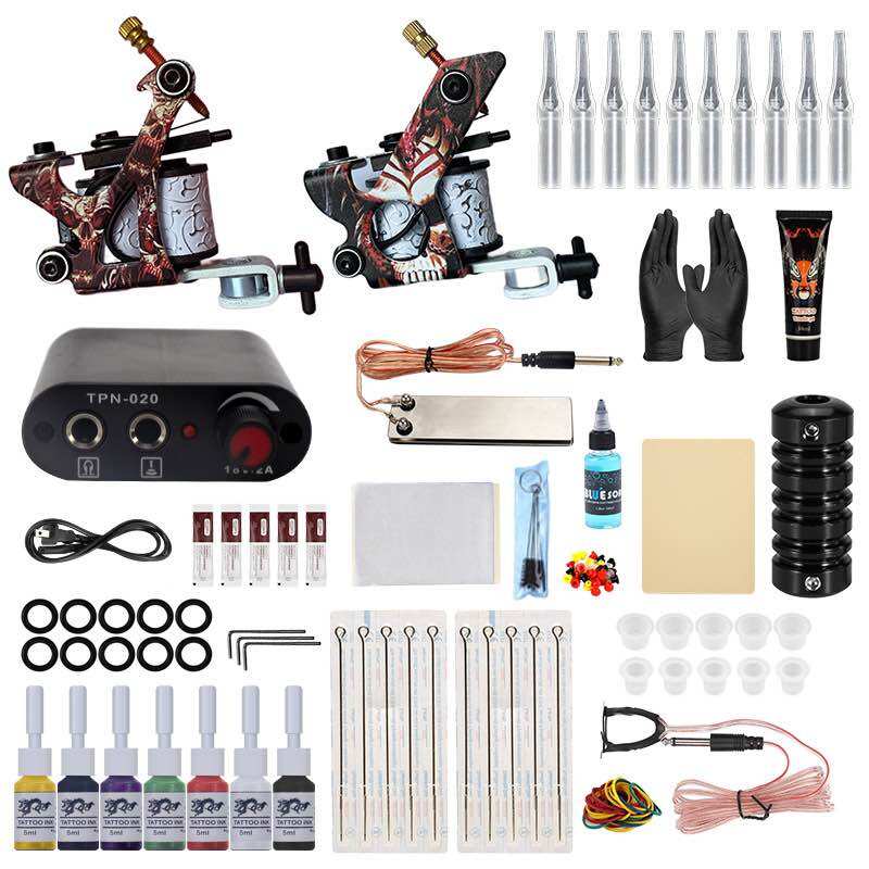 Trọn bộ kit máy xăm hình DRAGON tattoo 2 machine 15 chi tiết đầy đủ chức năng dễ dàng sử dụng