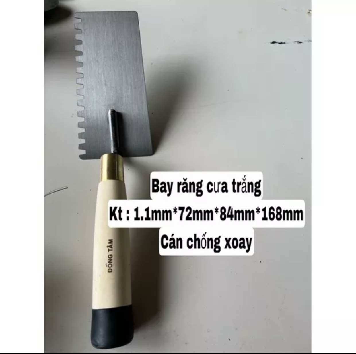 Bay thợ hồ bay xây dựng - bay thép răng cưa cán gỗ cao cấp chống xoay
