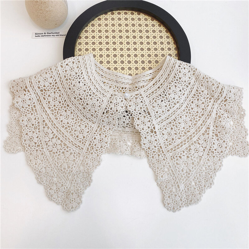 Áo Choàng Ren Mới Thời Trang Cho Nữ Áo Khoác Cổ Giả Khoét Rỗng Nhỏ Áo Choàng Bảo Vệ Cổ Áo Khoác Đa Năng Mùa Xuân Thu