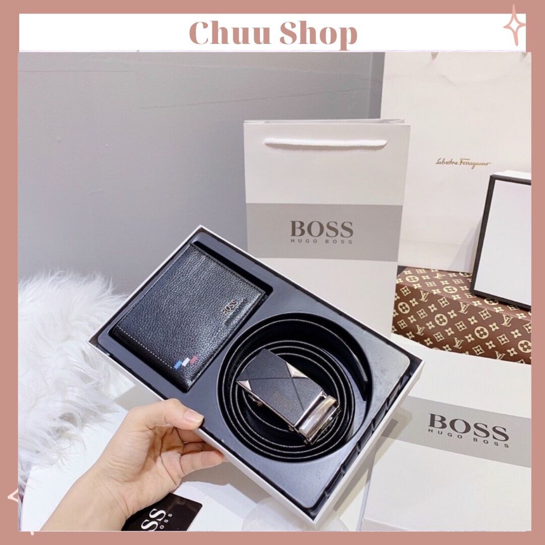 Set ví và thắt lưng nam boss sang trọng
