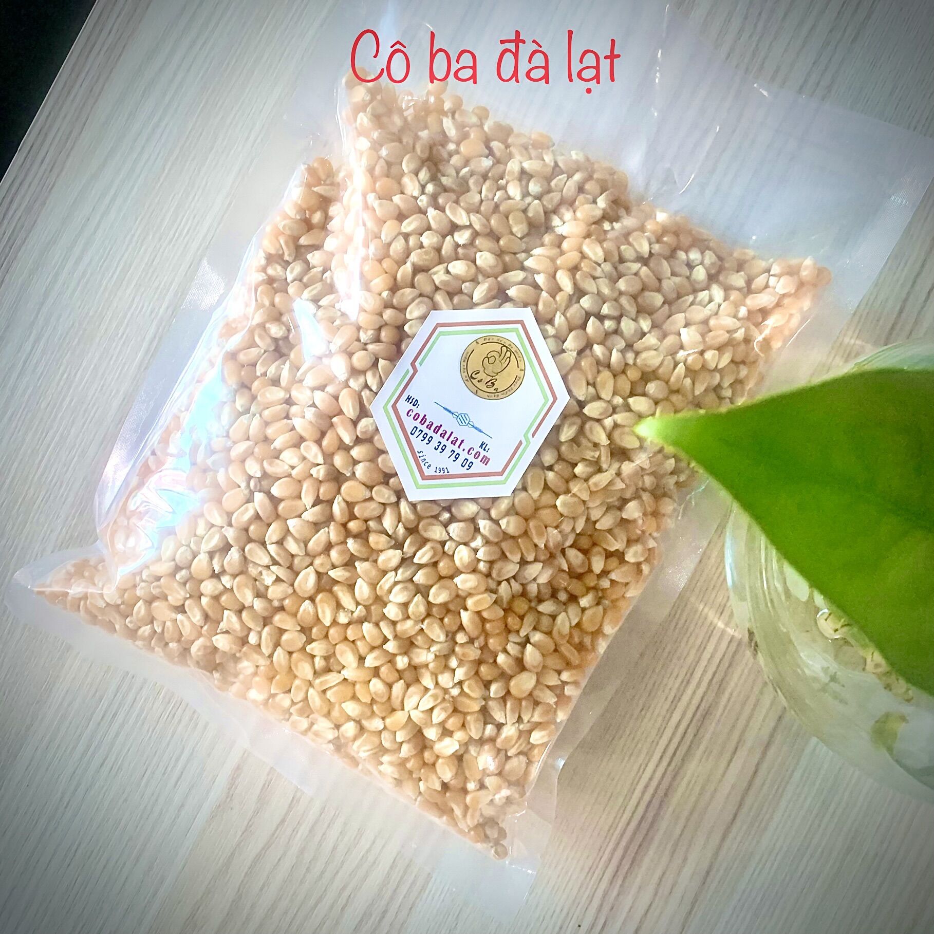 Bắp Rang Bơ Nổ Đều 100% cô ba đà lạt - Gói 1 ký