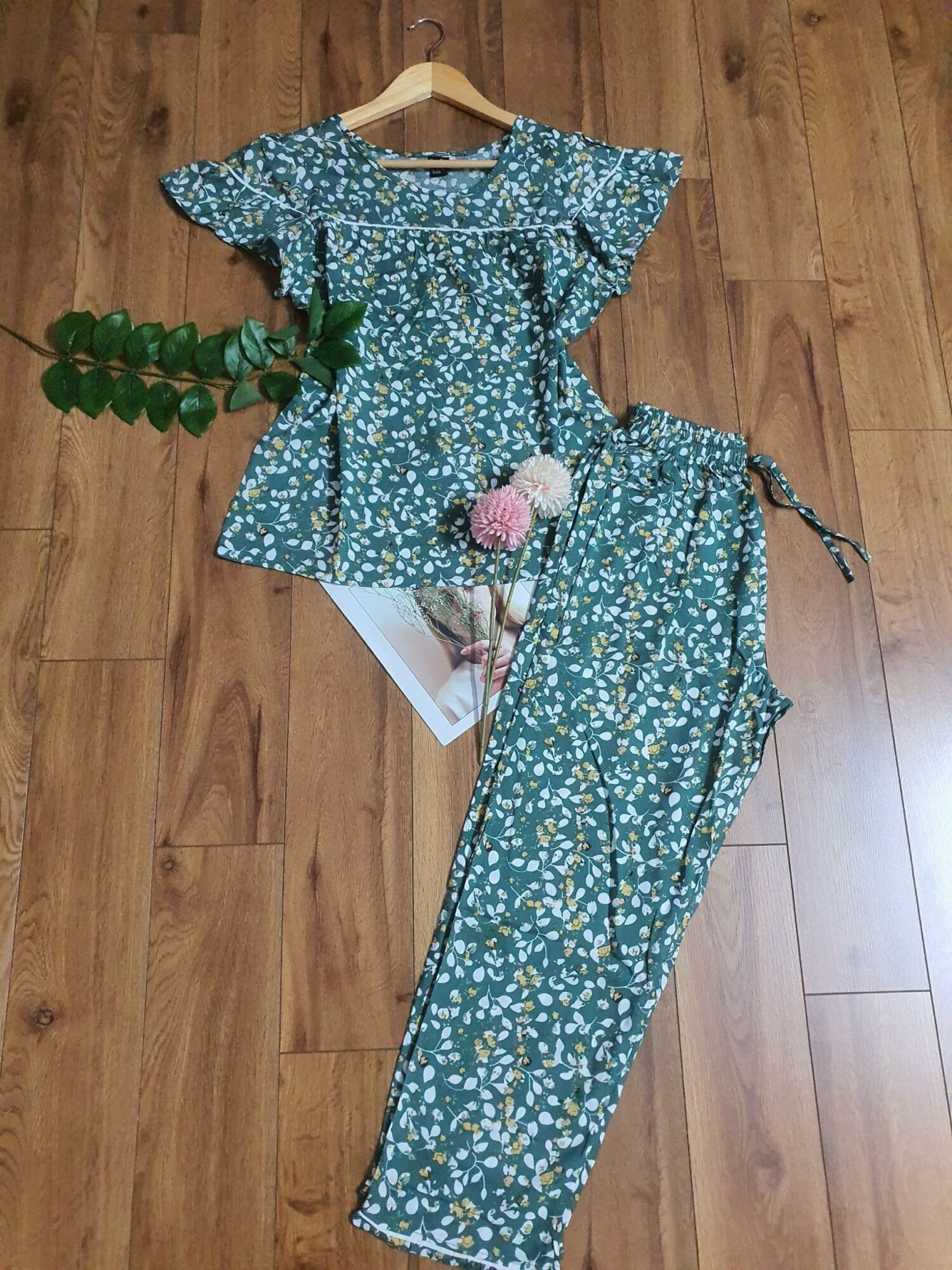 Set dài cánh tiên phối ren chất vải Tole lanh xuất khẩu