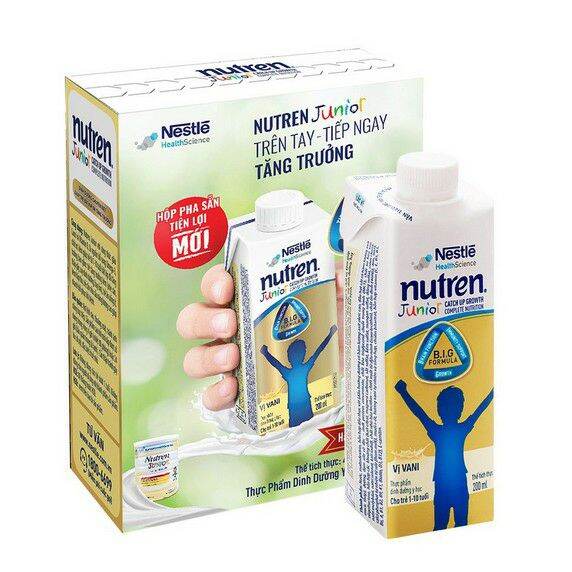 Date 11 2022 Lốc 2 hộp sữa Nutren Junior 200ml hộp
