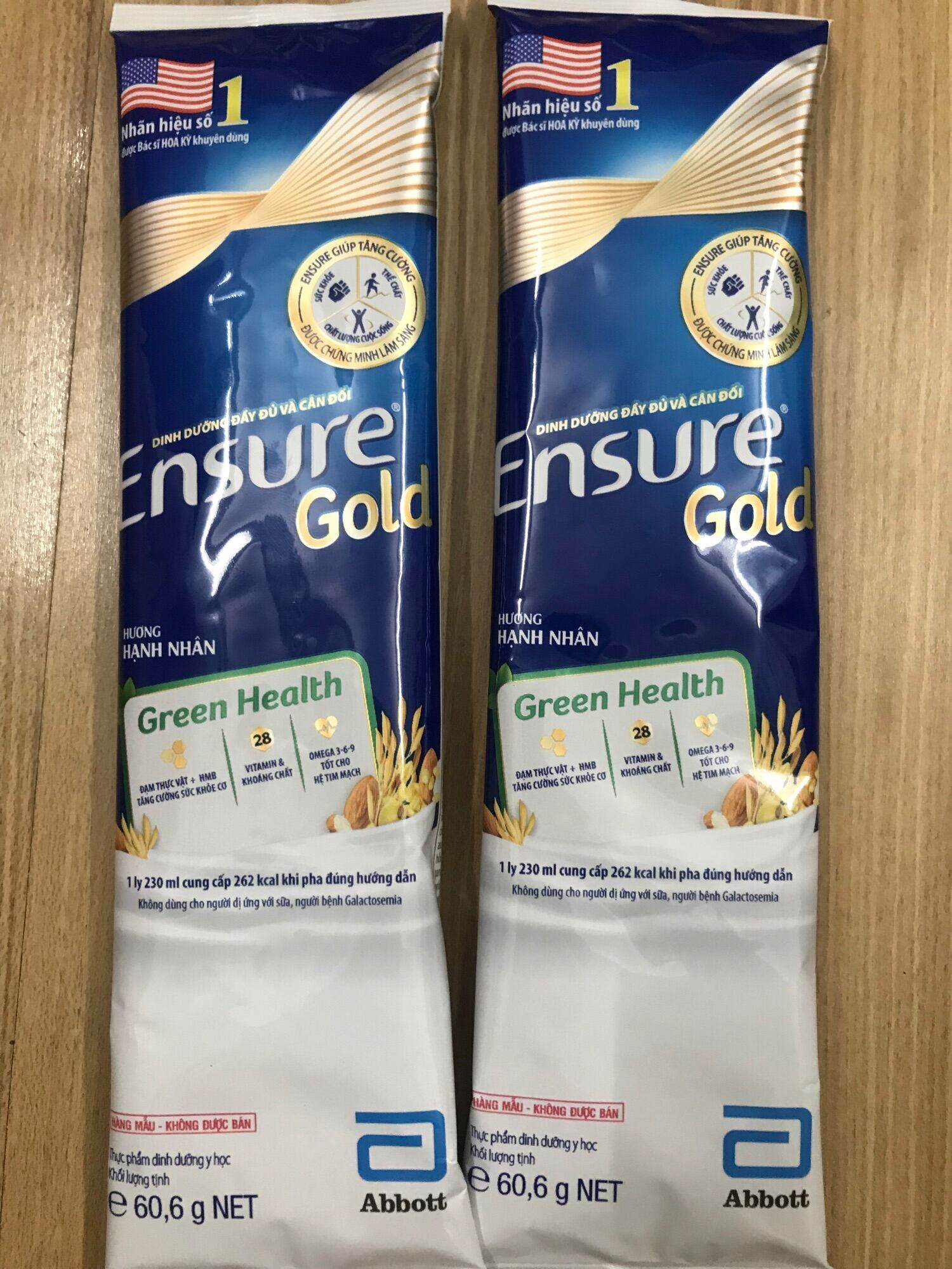 Sữa Ensure Gold Hạnh Nhân (đạm thực vật) cho người ăn chay gói dùng thử 60,6g