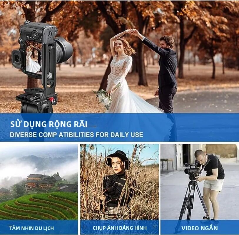 Giá Đỡ Chữ L Đa Năng, Tháo Lắp Nhanh, Tấm L Cho Máy Ảnh, Vít 1/4 Inch, Tương Thích Với Máy Quay Video Dọc, Tương Thích Với Nikon, Canon, Sony, Fuji