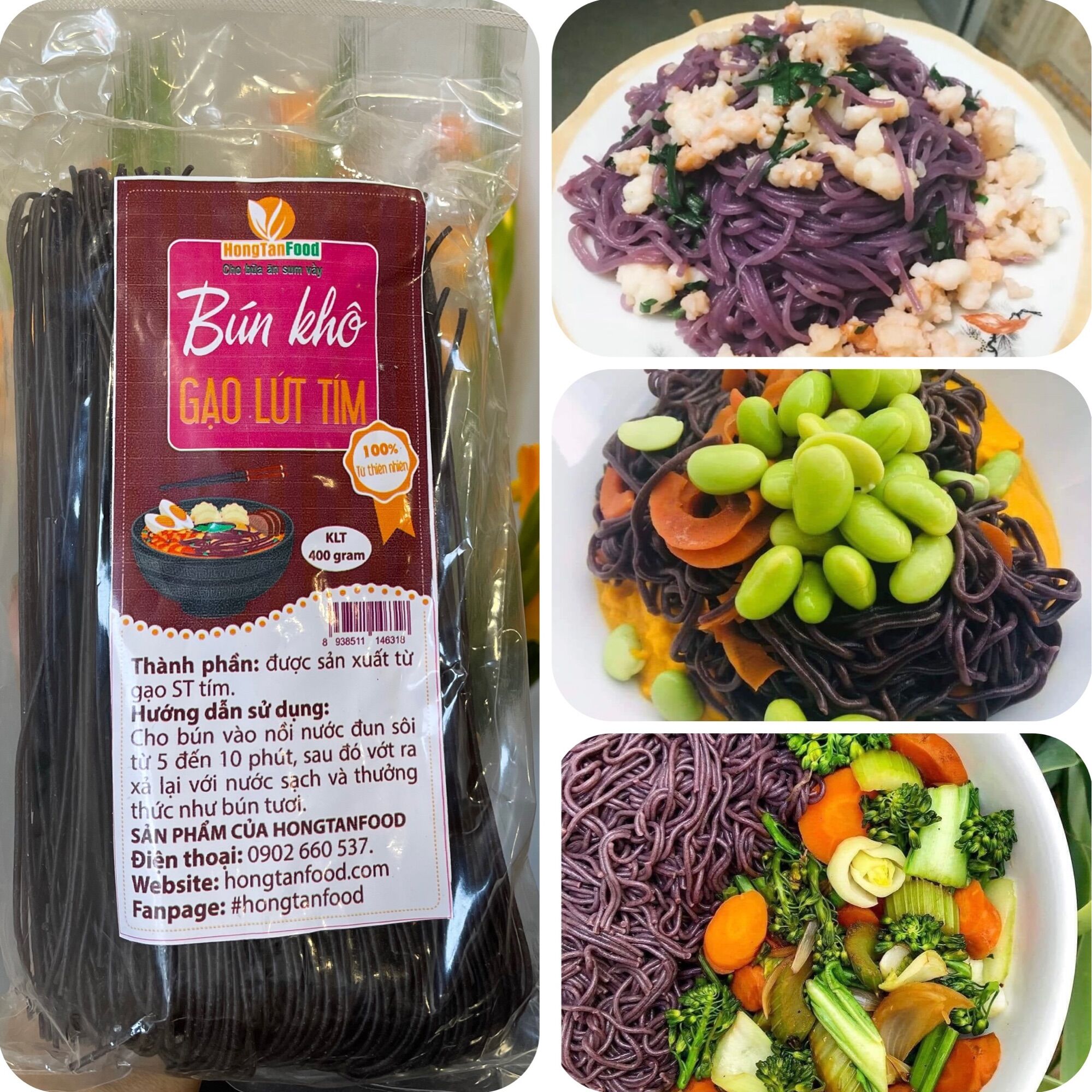 Bún gạo lứt tím 400gr
