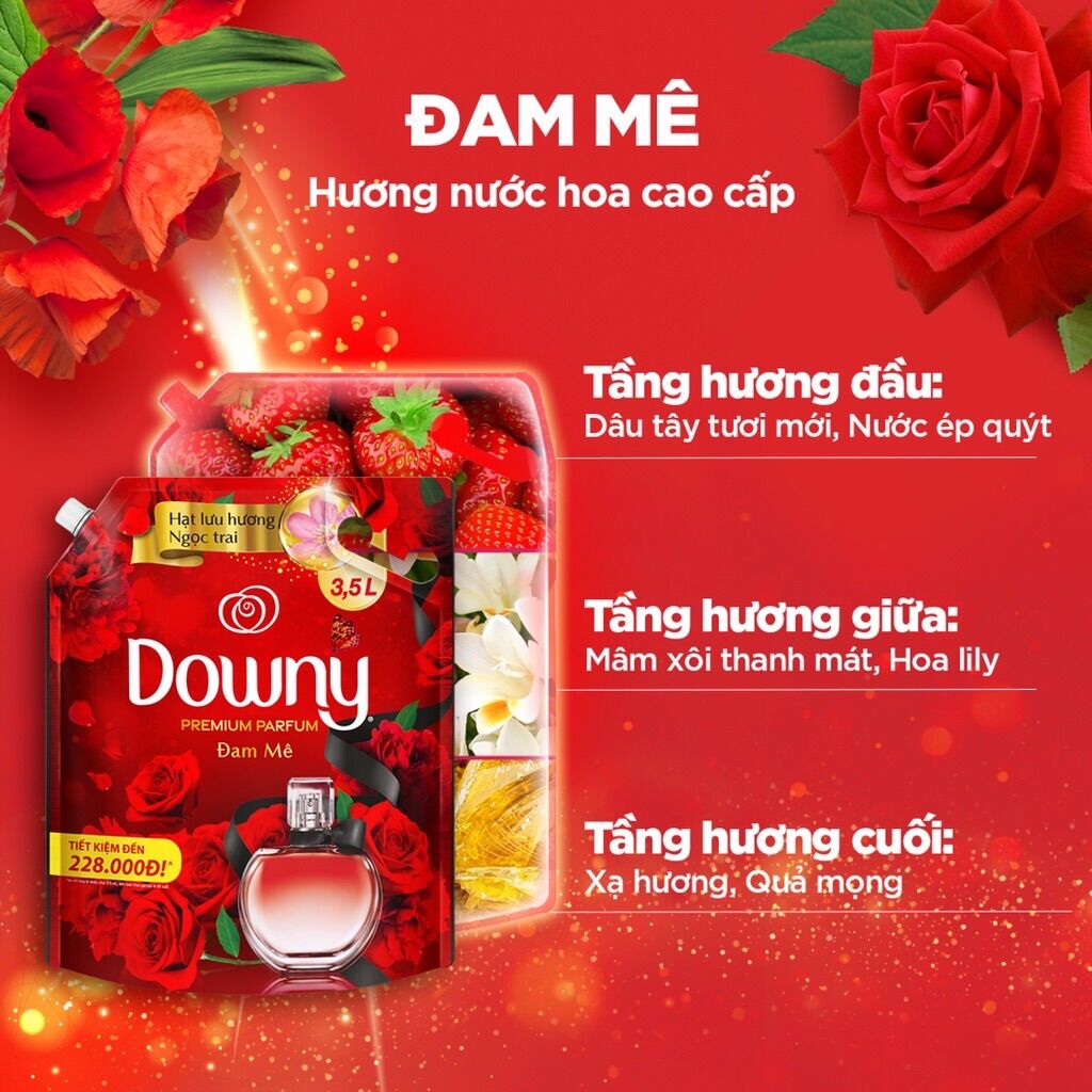 Nước xả Downy túi đủ mùi 2,2kg