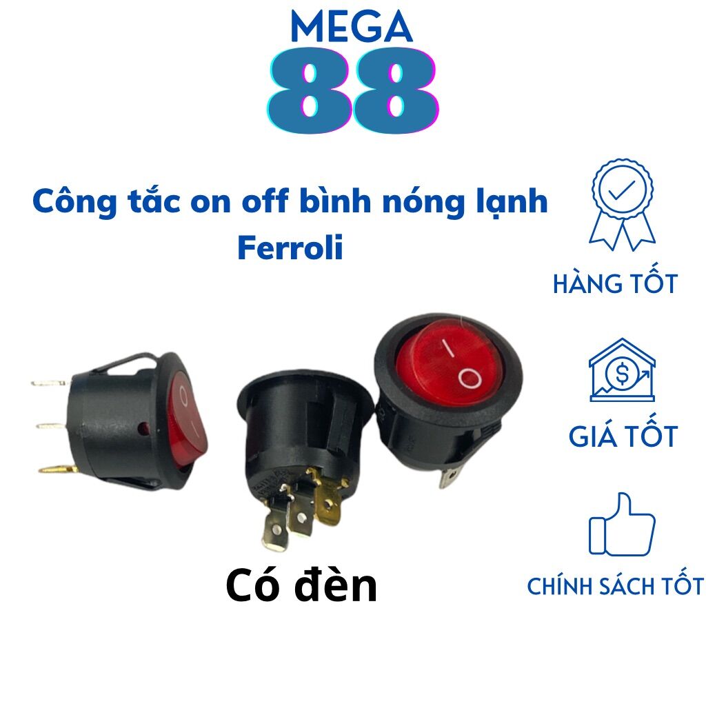 Công tắc bật bình nóng lạnh loại tốt - công tắc Ferroli - Công tắc bật bình nóng lạnh on/off 3 chân