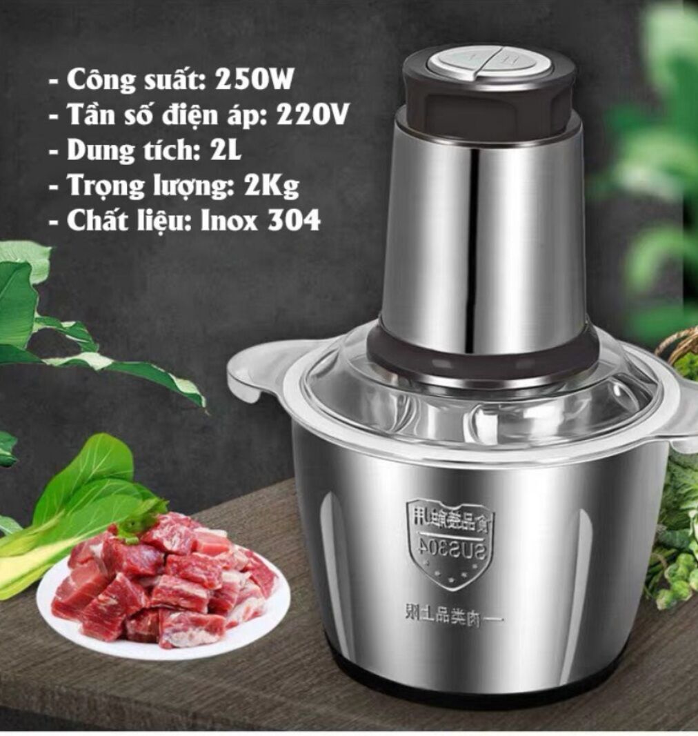 MÁY XAY THỊT ĐA NĂNG FOOD PROCESSOR CỐI INOX 2 LÍT