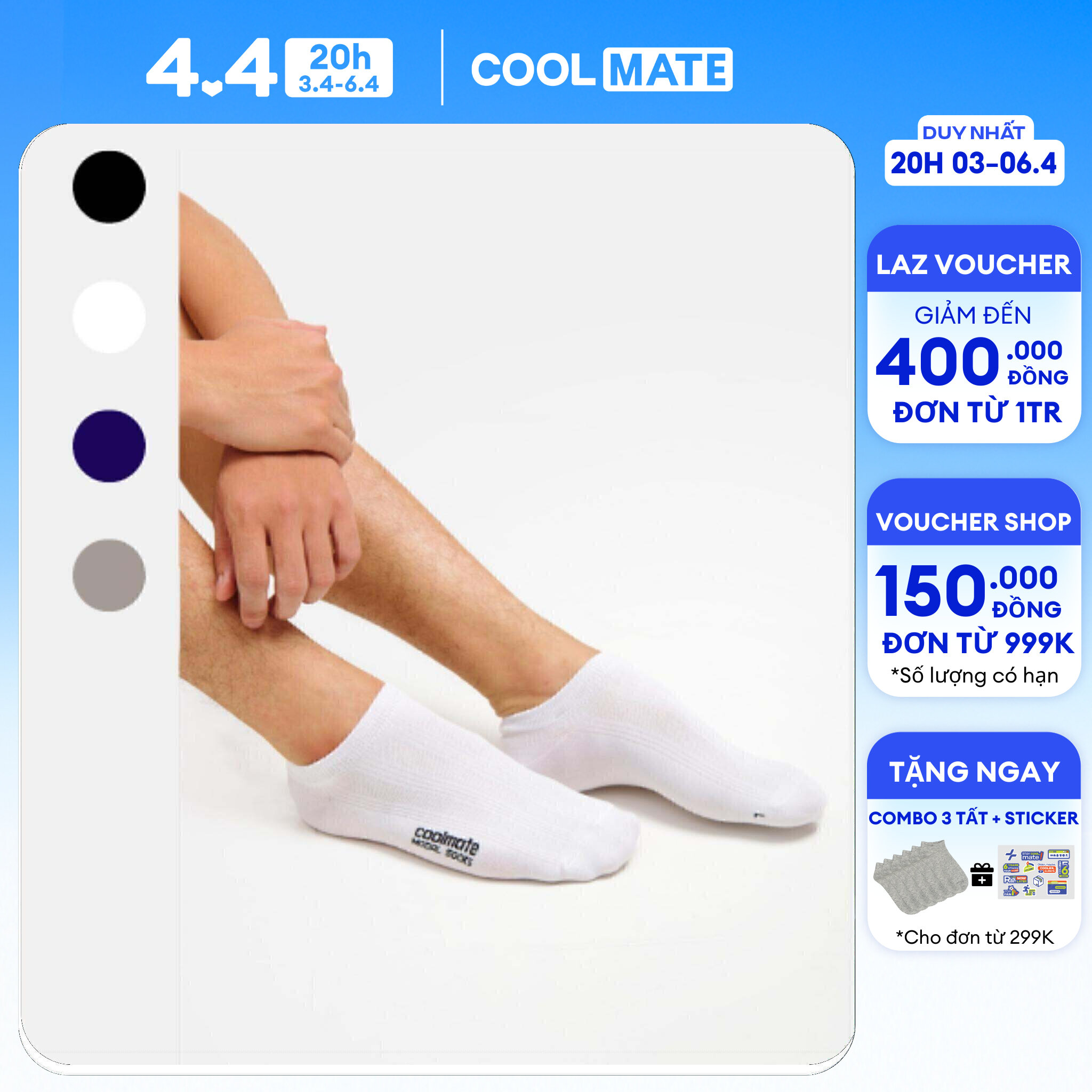 Tất nam nữ unisex cổ ngắn Modal giữ ấm, kháng khuẩn, thấm hút tốt - Coolmate