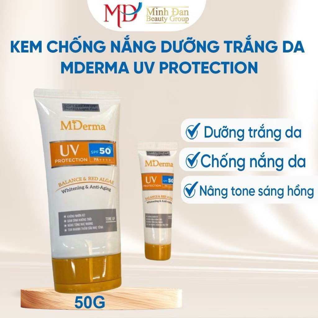 Kem chống nắng dưỡng trắng da Mderma UV Protection Làm lớp trang điểm nâng tông sáng hồng đẹp da - 5