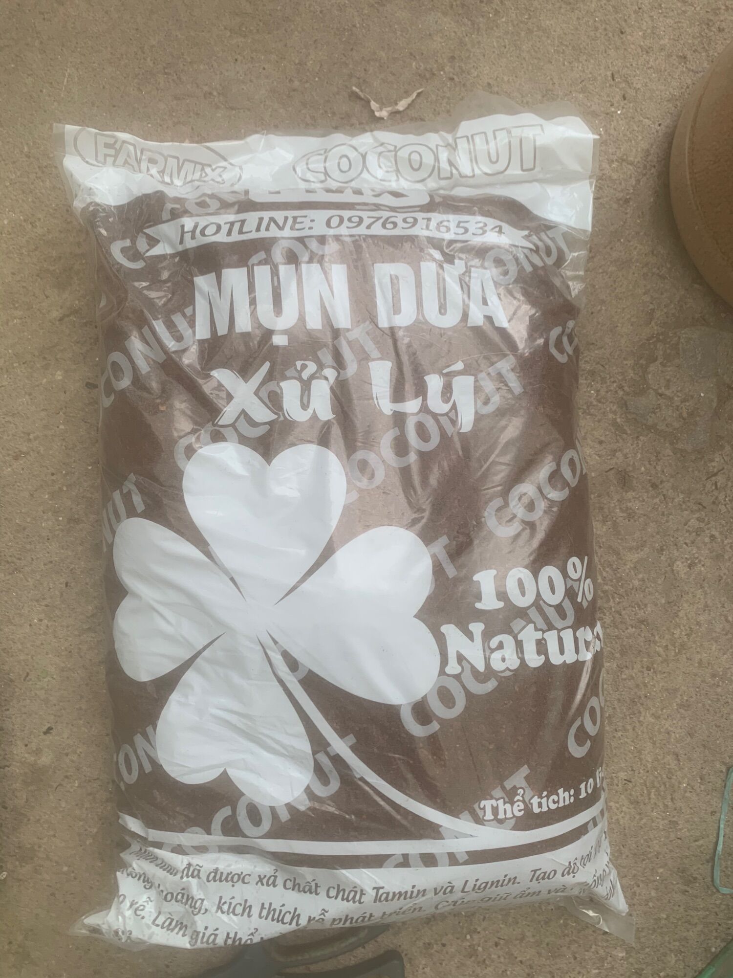 Mụn dừa đã xử lý 10 lít - xơ dừa đã qua xử lý