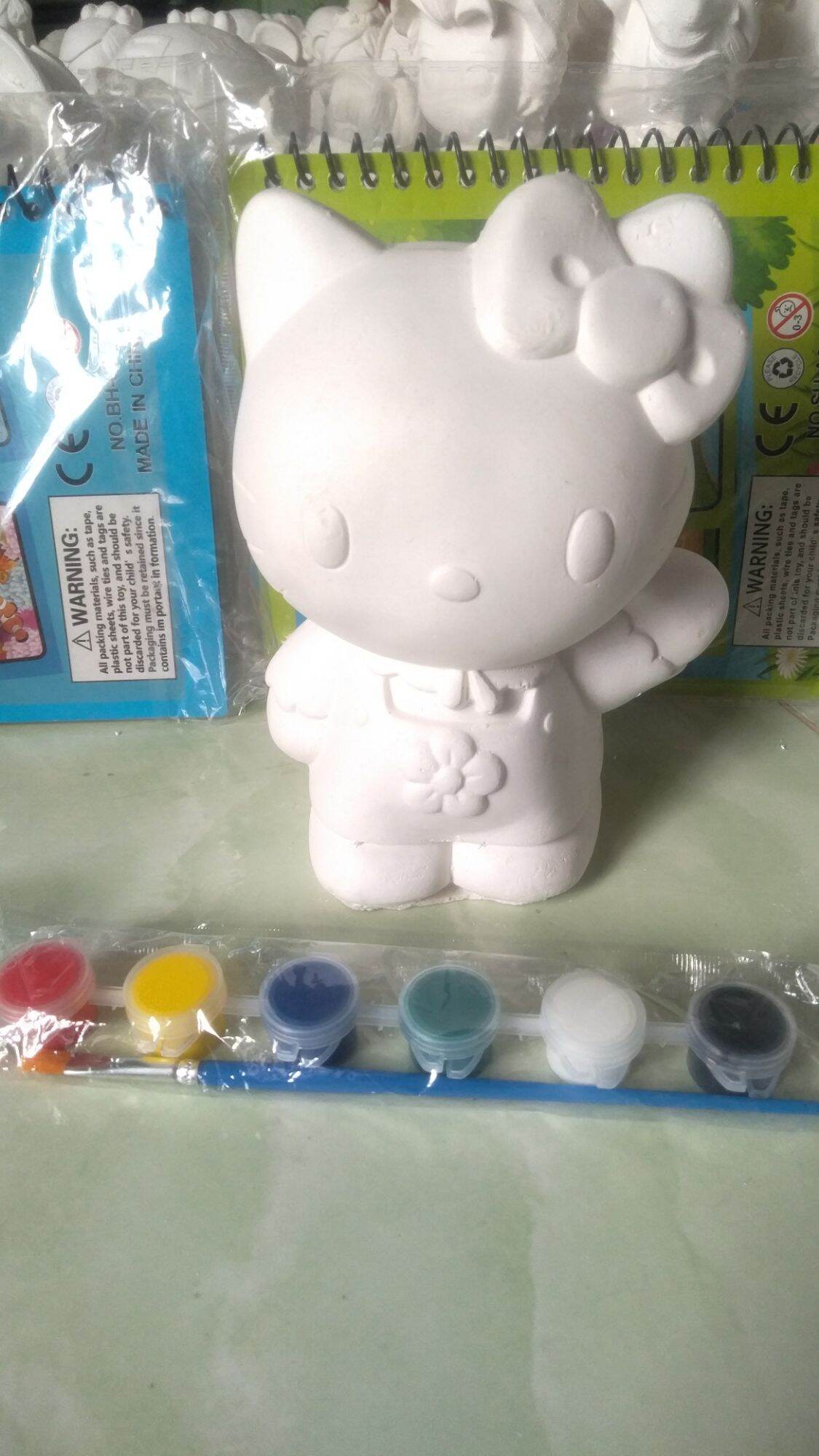 Tượng tô màu hello kitty size lớn tặng kèm 6 màu và 1 cọ vẽ