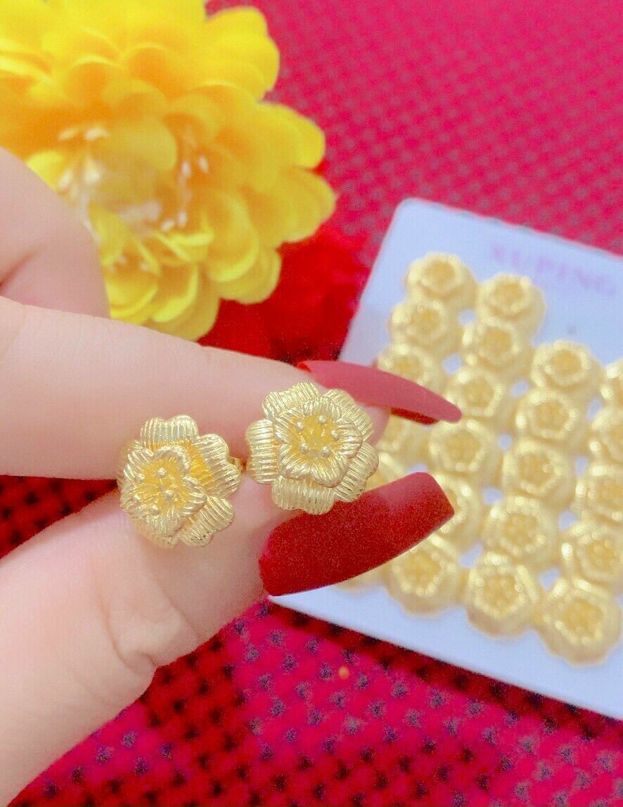 Bông tai cưới mạ vàng 24k mẫu mới về