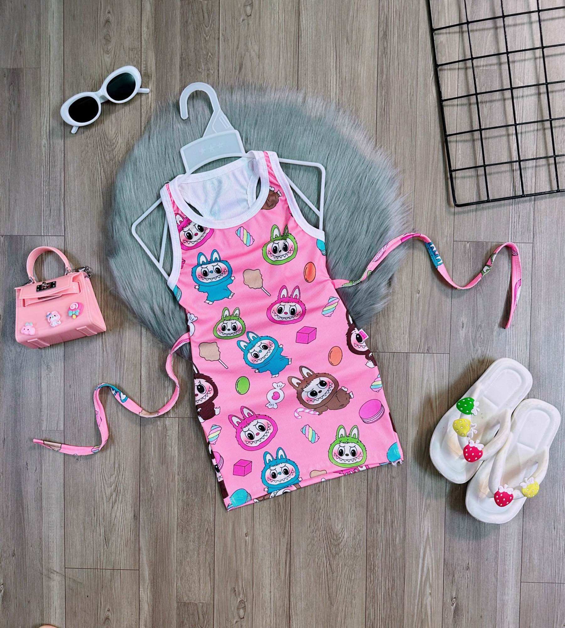 Đầm body hoa dây bún xinh cho bé gái