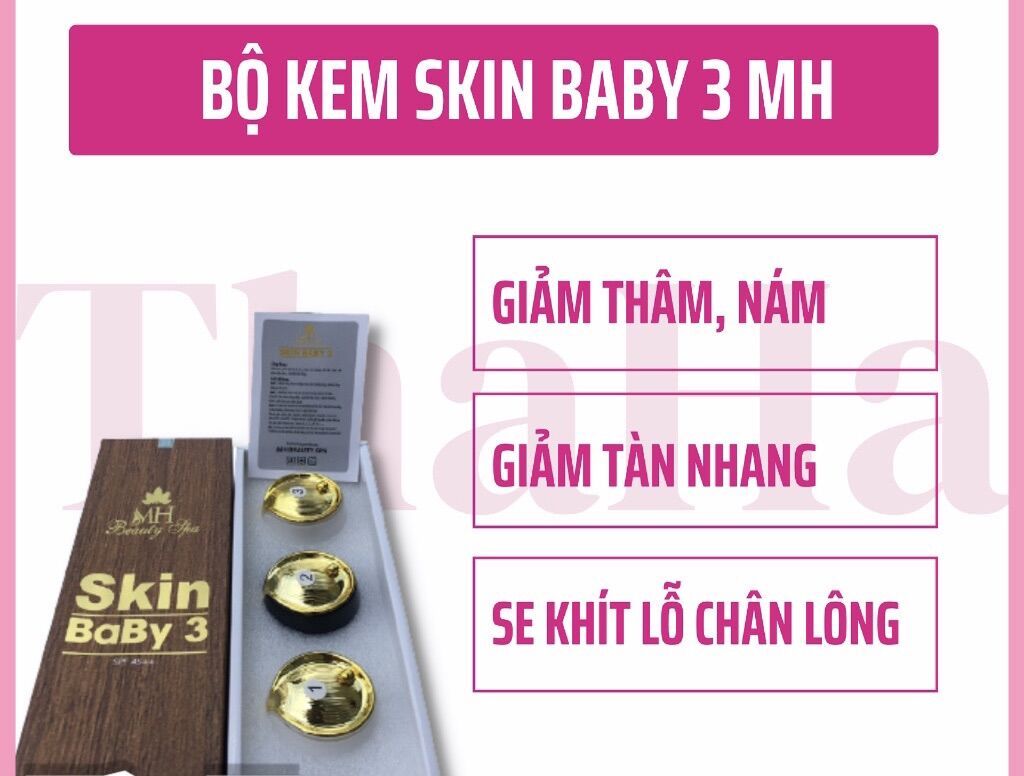 Bộ kem skin baby 3 MH Beauty Spa Nám mh giảm thâm nám tàn nhang đồi mồi mụn chống nắng