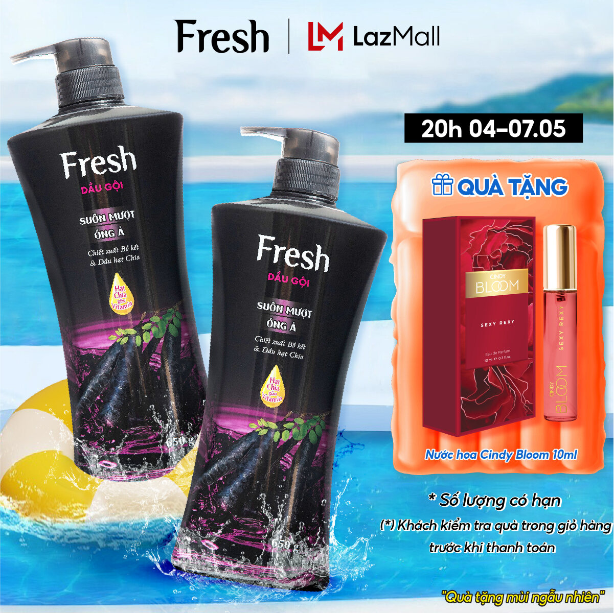 Combo 2 Dầu Gội Fresh Thiên Nhiên Suôn Mượt Óng Ả Chiết Xuất Bồ Kết 650g Chính Hãng