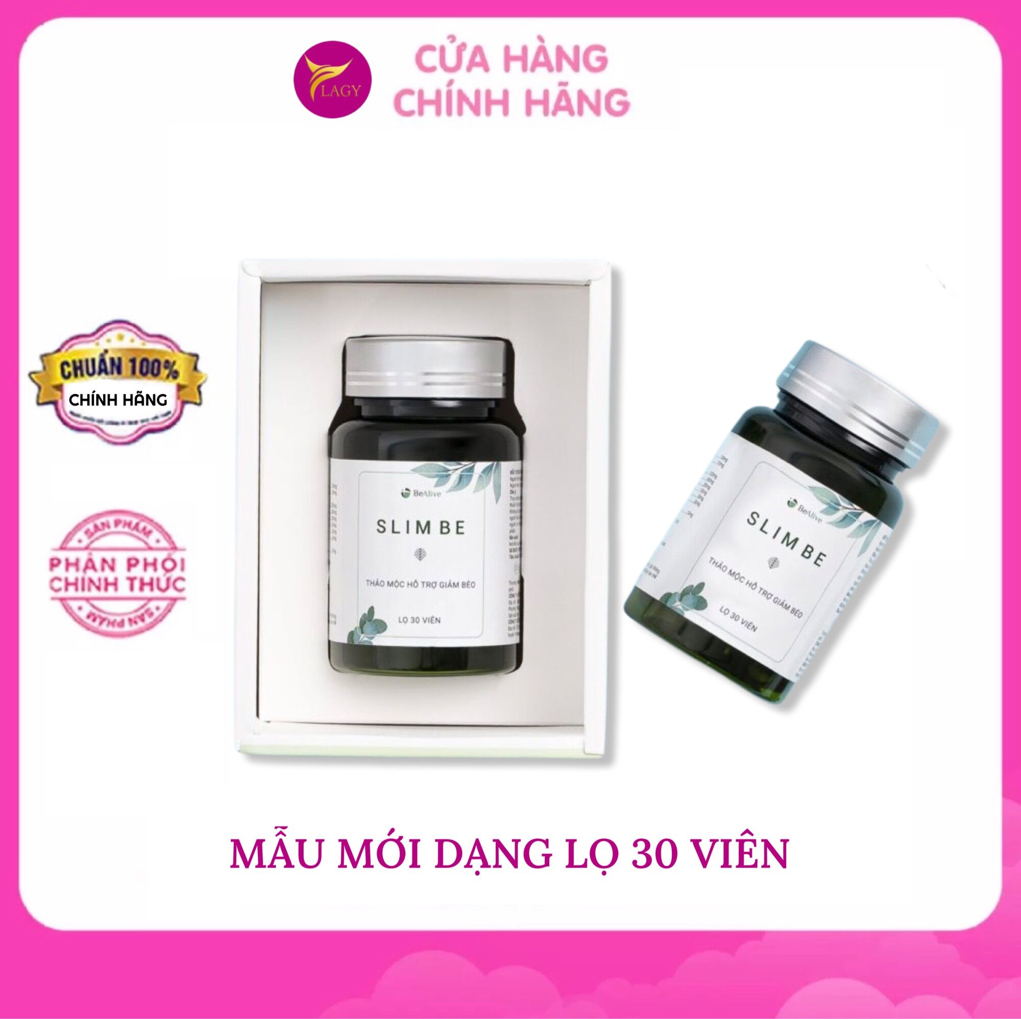 [MẪU MỚI CHÍNH HÃNG] Giảm Cân SLIM BE DẠNG LỌ của BEALIVE Chính Hãng SLimBe Giúp Giảm Cân An Toàn Giảm 2 đến 3 Kg Sau 15 Ngày (hộp 15 gói)