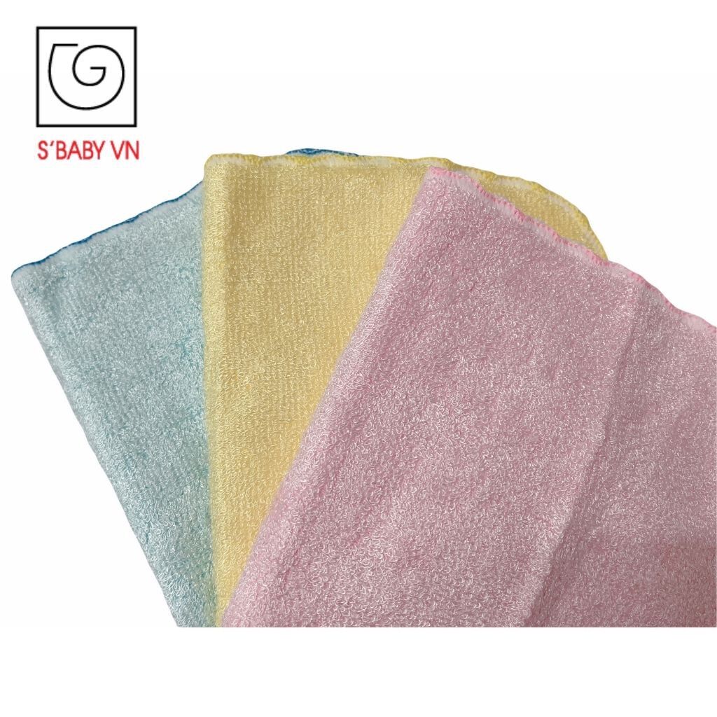 Combo 3 khăn mặt sợi tre S’Baby cao cấp 25x25cm