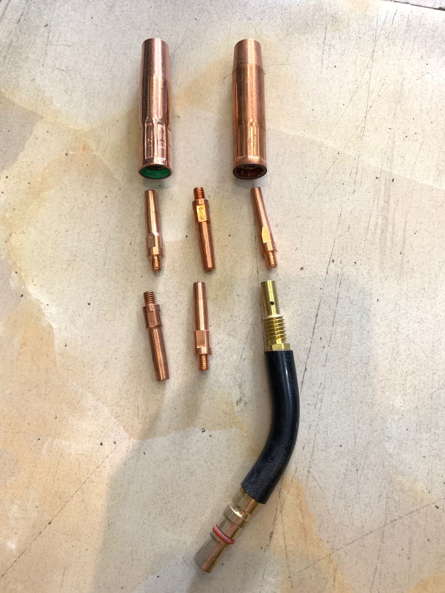 BỘ pk khớp nối chụp khí bép hàn dài 1.0 mm của súng Hàn T200 loại Dầy