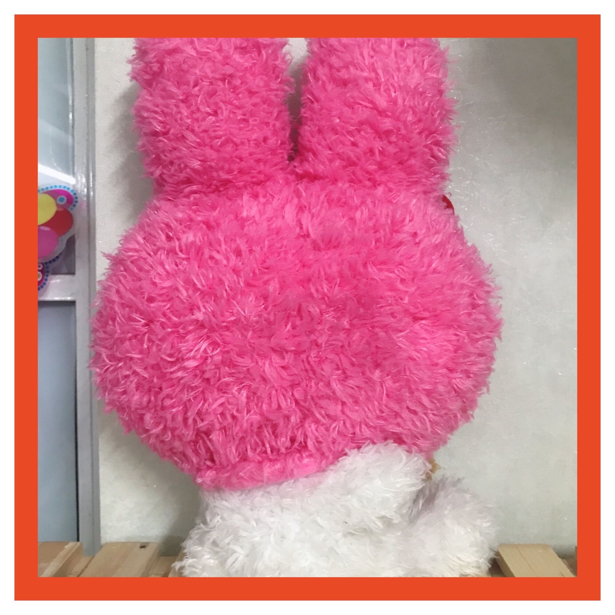 Gấu bông Melody lông xù màu đỏ size 30cm